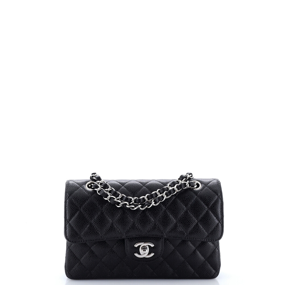 Chanel Small Classic Double Flap Bag Quilted Caviar